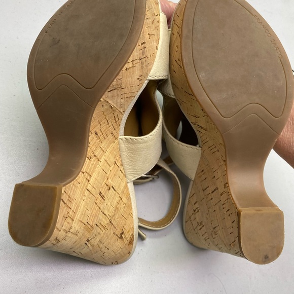 Franco Sarto TAN Leather Platform Sandals, 7.5 Winter Sale - Picture 8 of 11